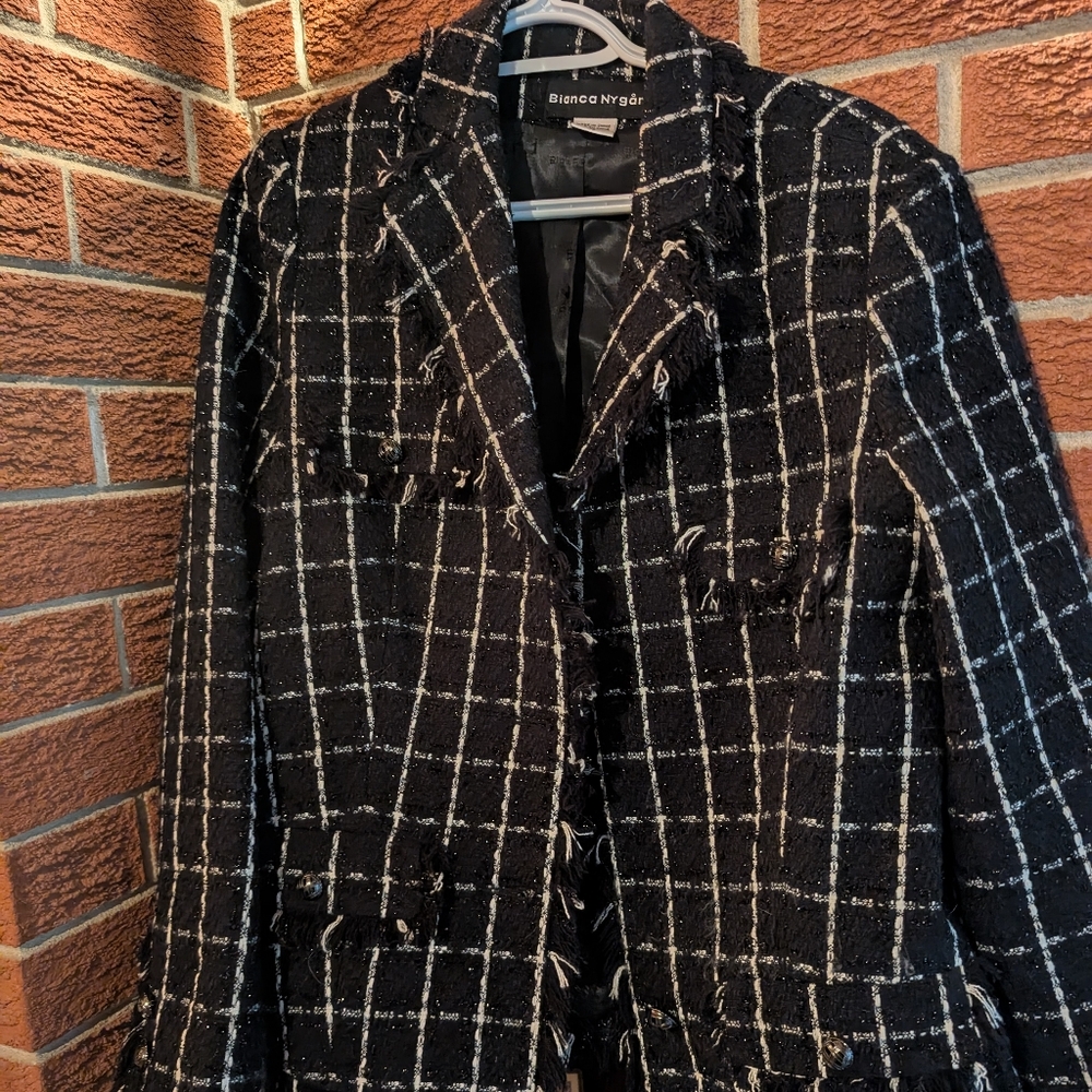 Black and White Plaid Blazer Bianca Nygard